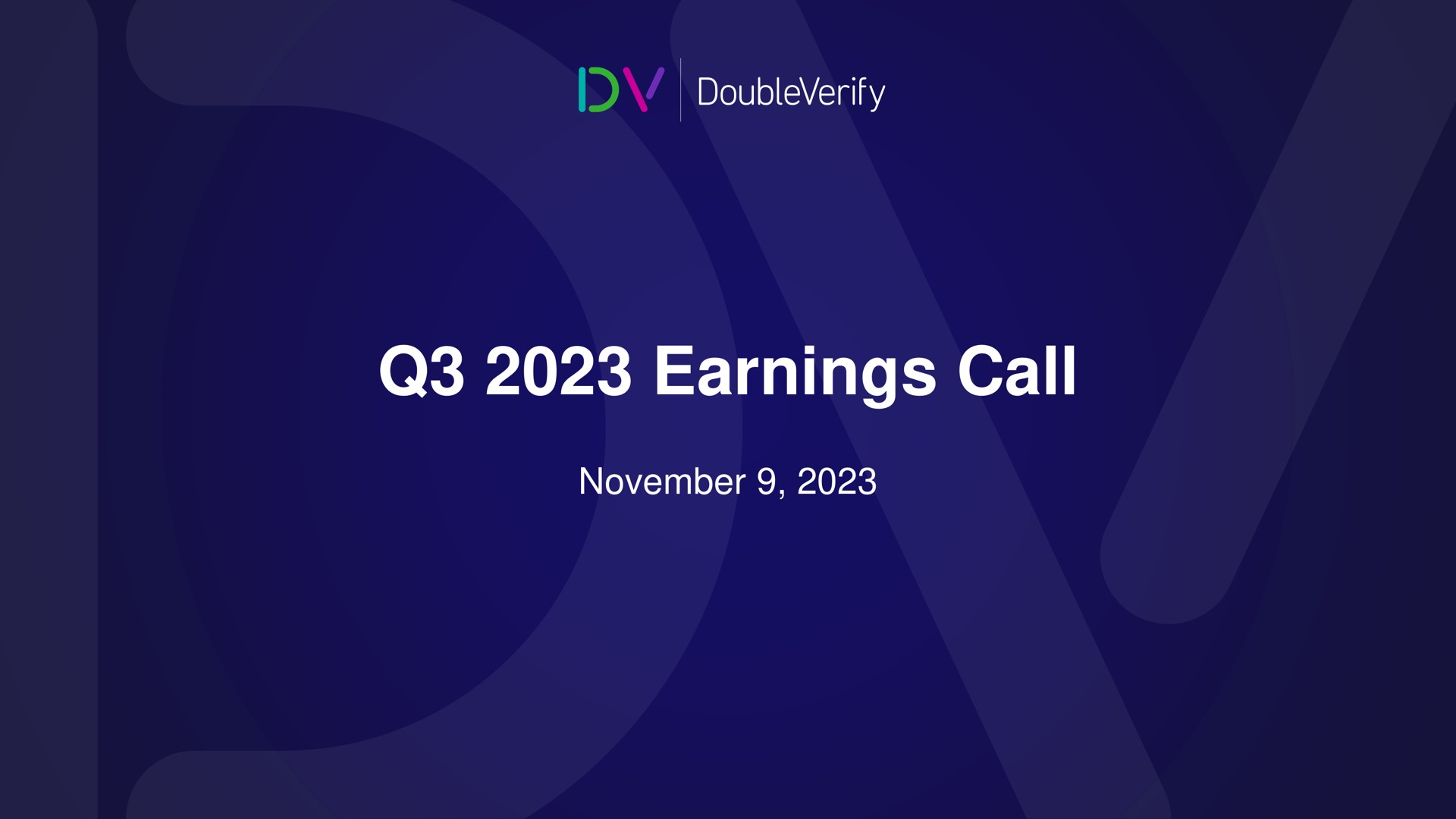 Doubleverify — Q3 2023 Earnings Call investment banking deck slide