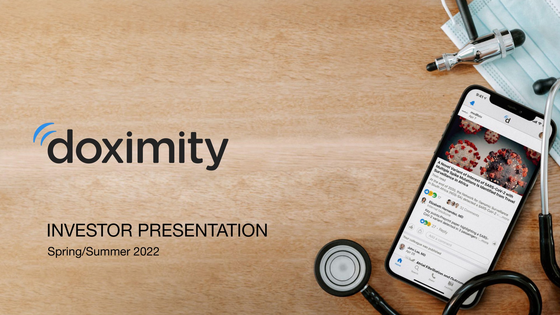 Doximity investment banking deck slide