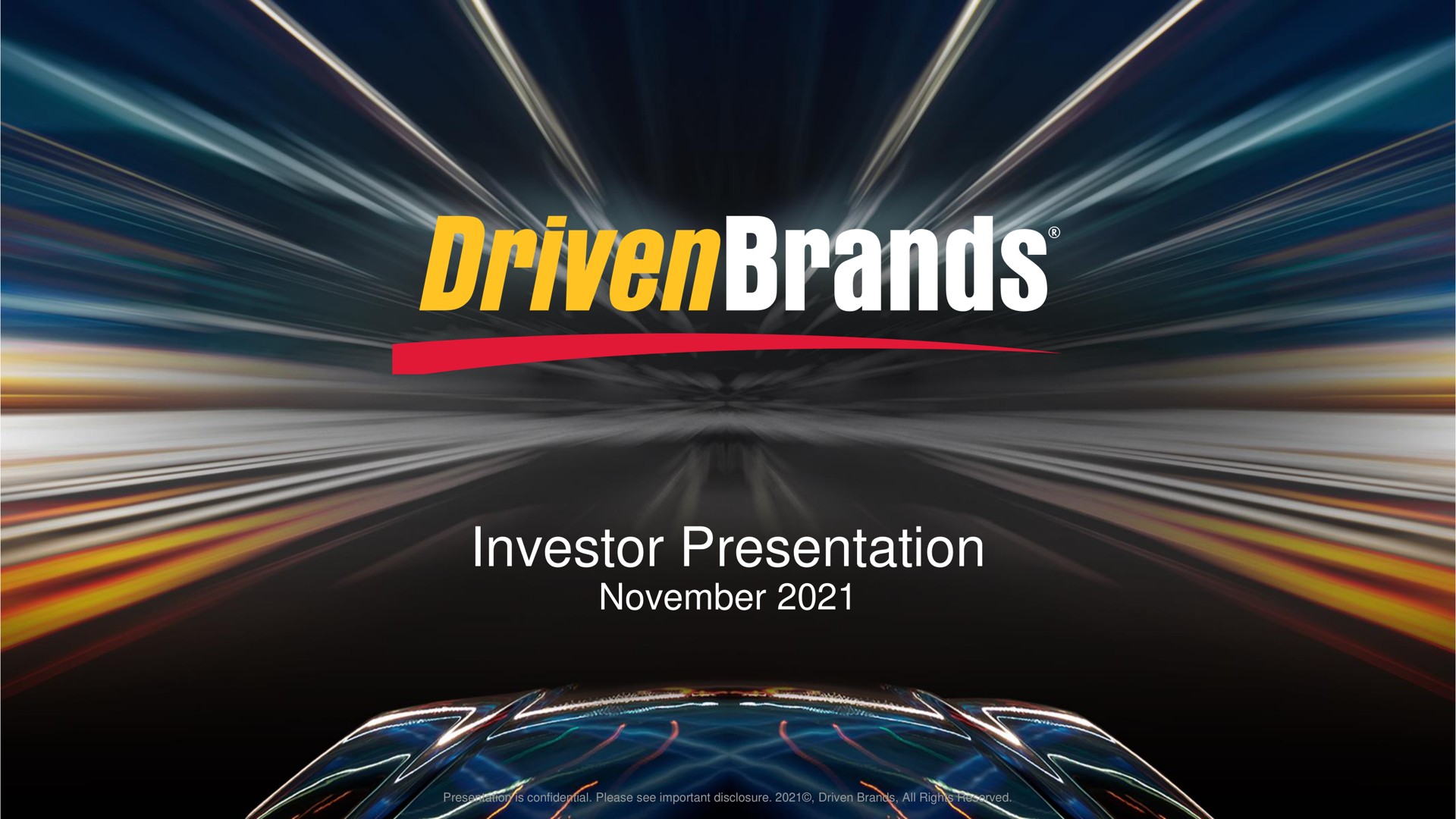 Drivenbrands — Investor Presentation investment banking deck slide