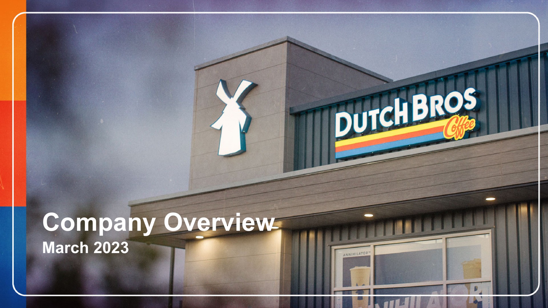 Dutch Bros — Company Overview investment banking deck slide