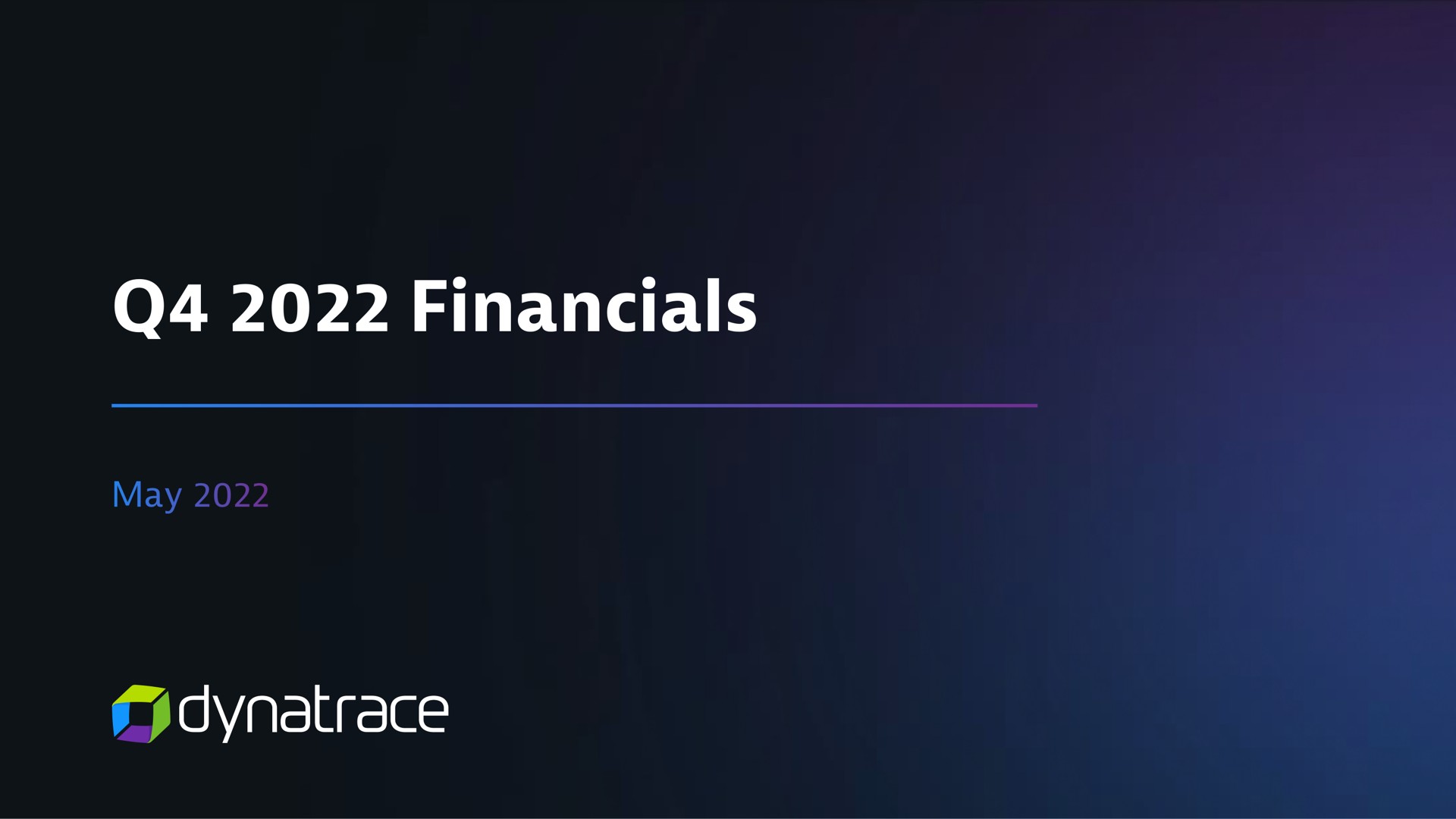 Dynatrace — Q4 2022 Financials investment banking deck slide
