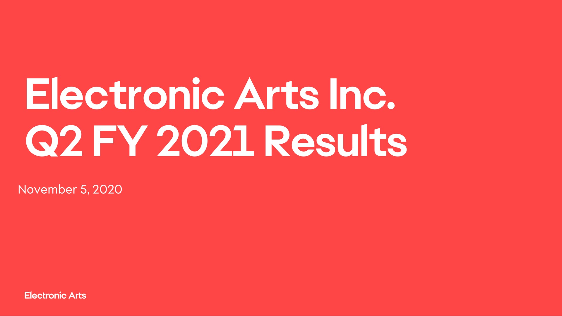 Electronic Arts — Electronic Arts Inc. Q2 FY 2021 Results investment banking deck slide