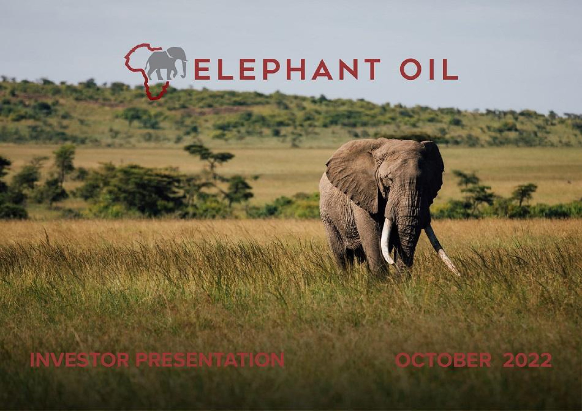 Elephant Oil investment banking deck slide
