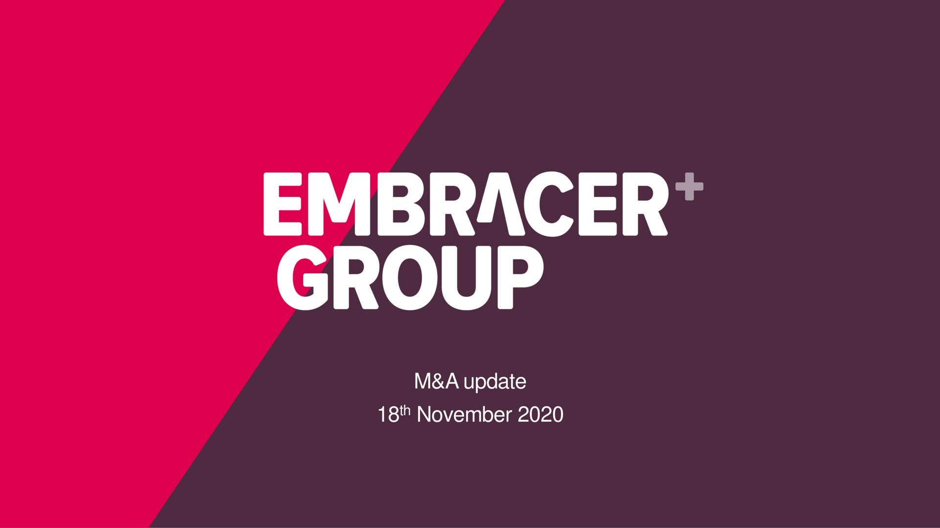 Embracer Group investment banking deck slide