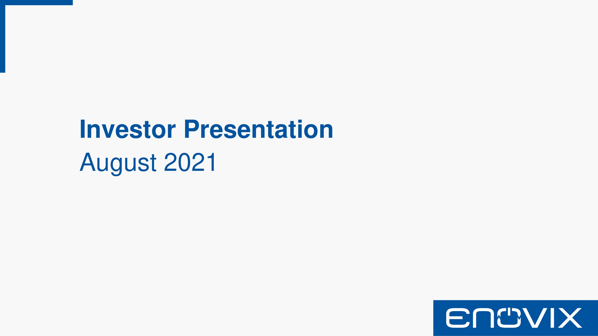 Enovix — Investor Presentation investment banking deck slide
