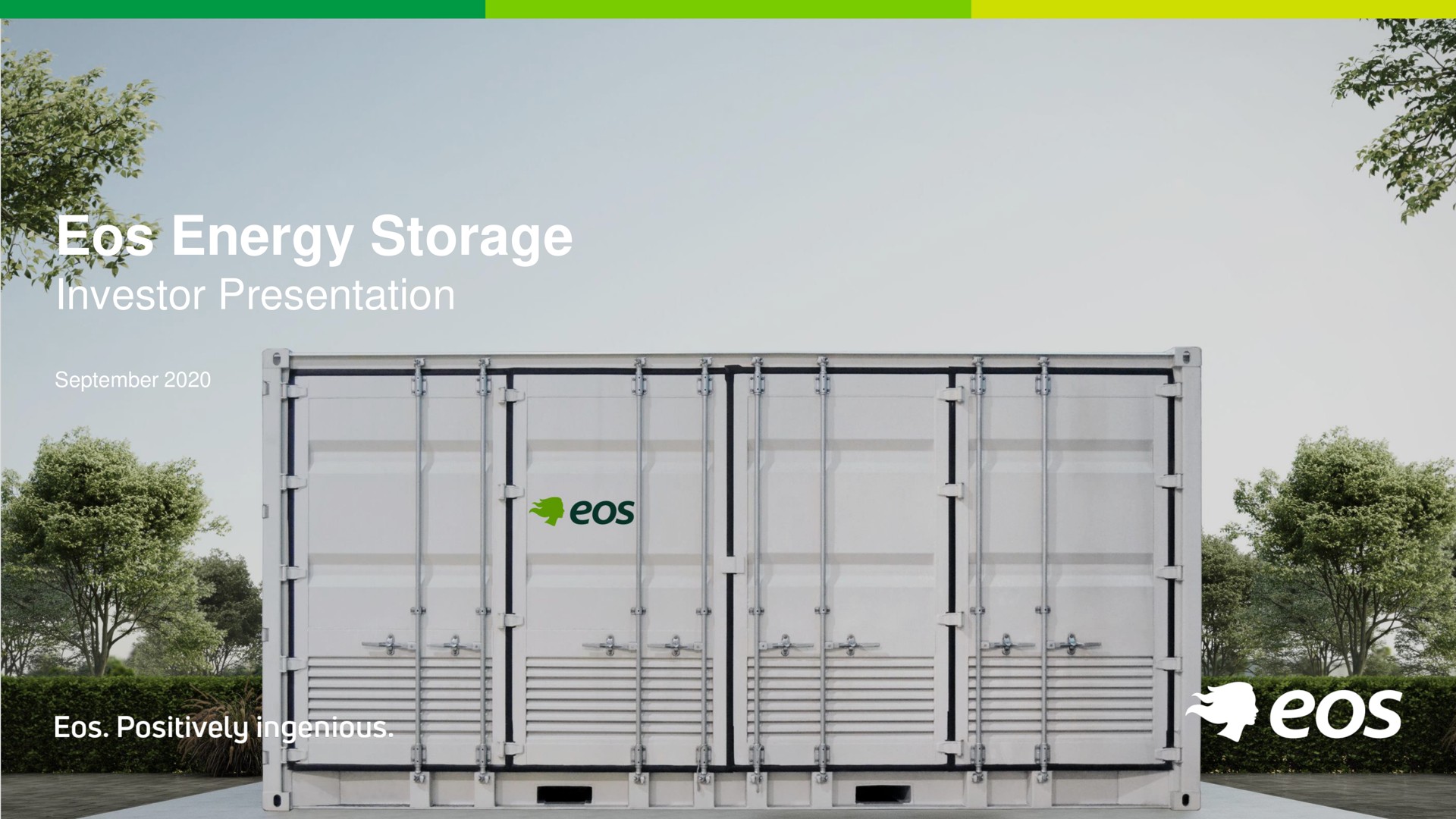 Eos Energy — Eos Energy Storage investment banking deck slide