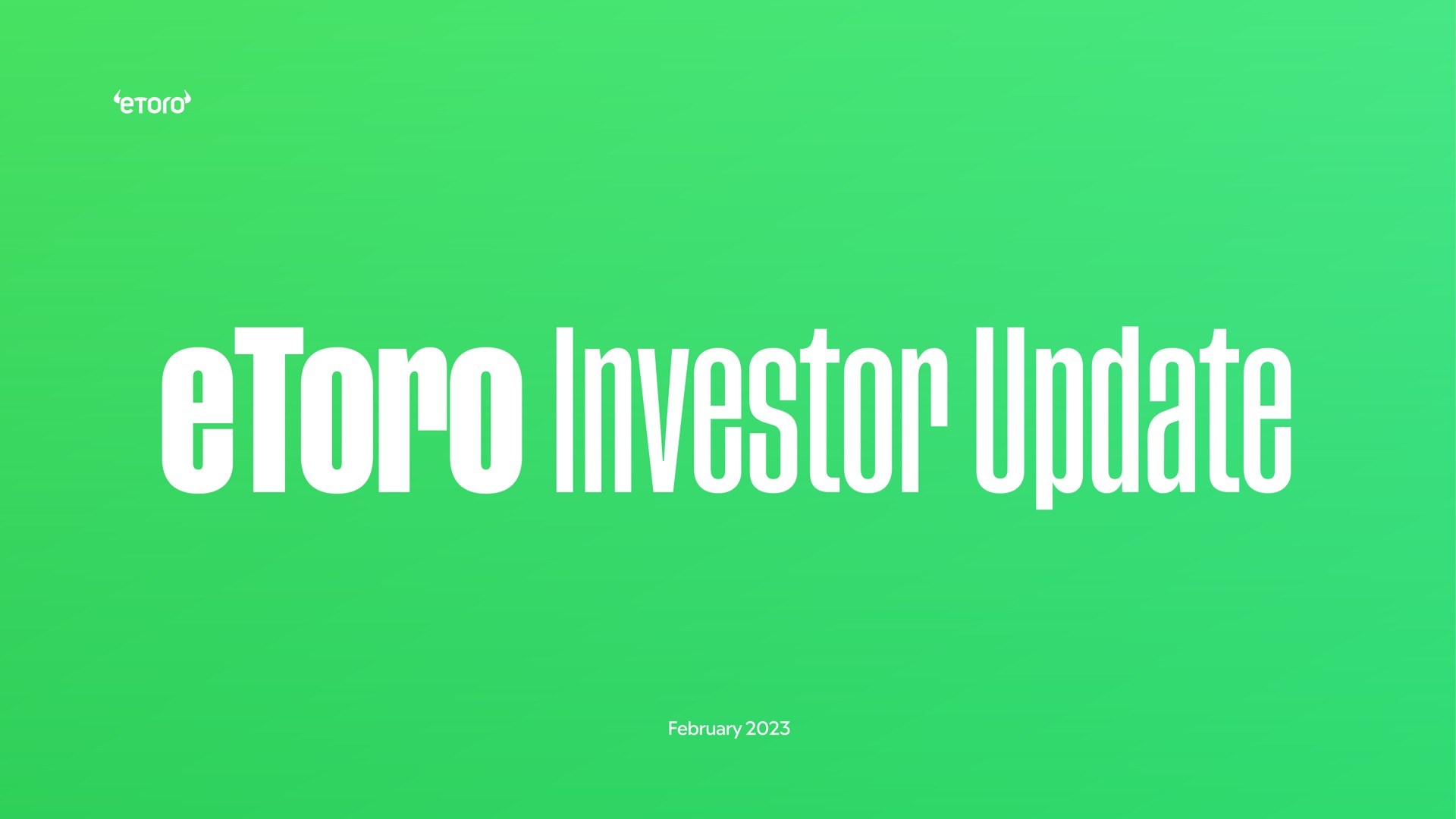 Etoro — eToro Investor Update investment banking deck slide