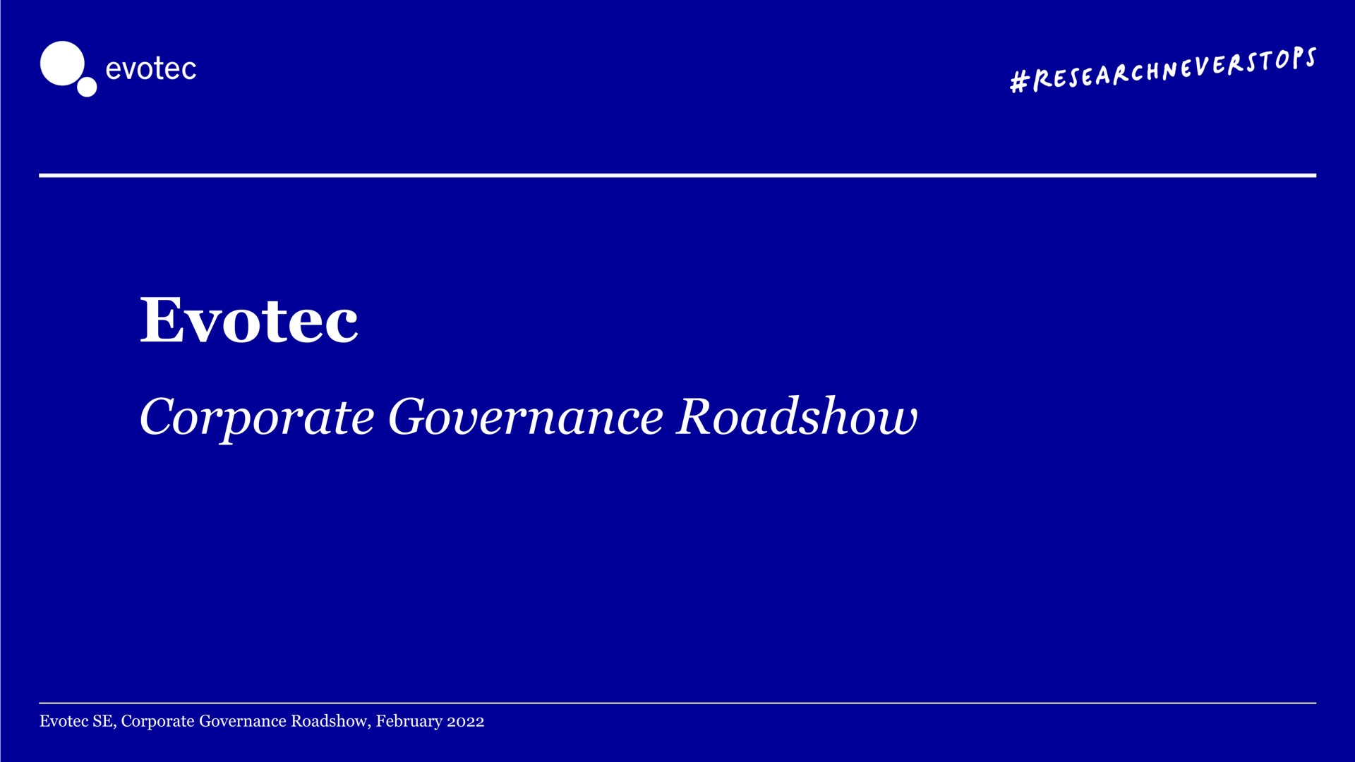 Evotec investment banking deck slide