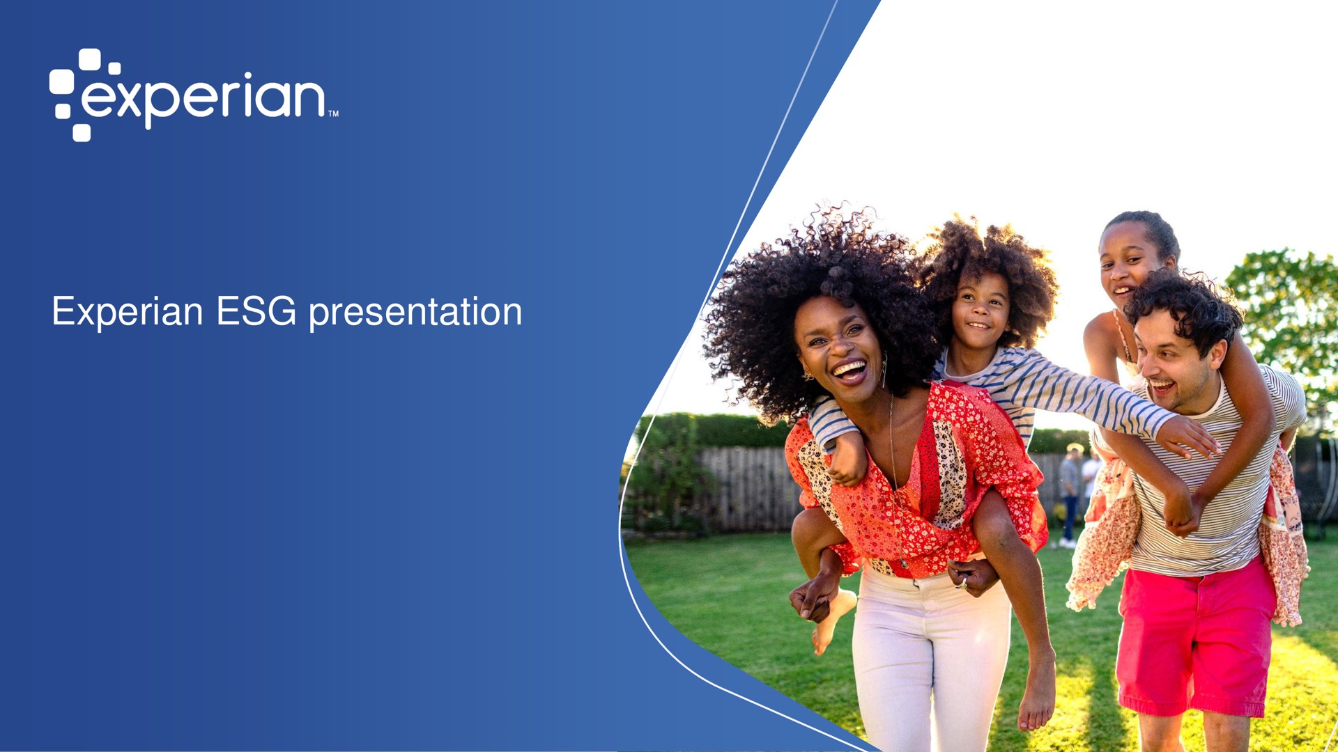 Experian — Experian ESG presentation investment banking deck slide