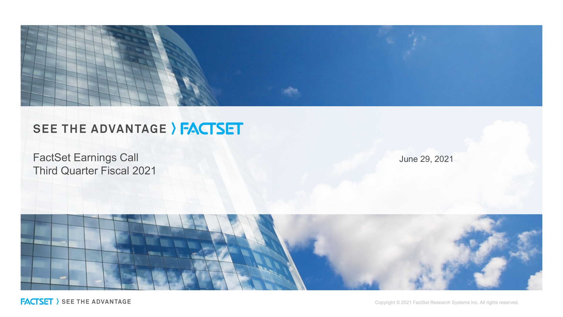 Factset — Title Slide investment banking deck slide