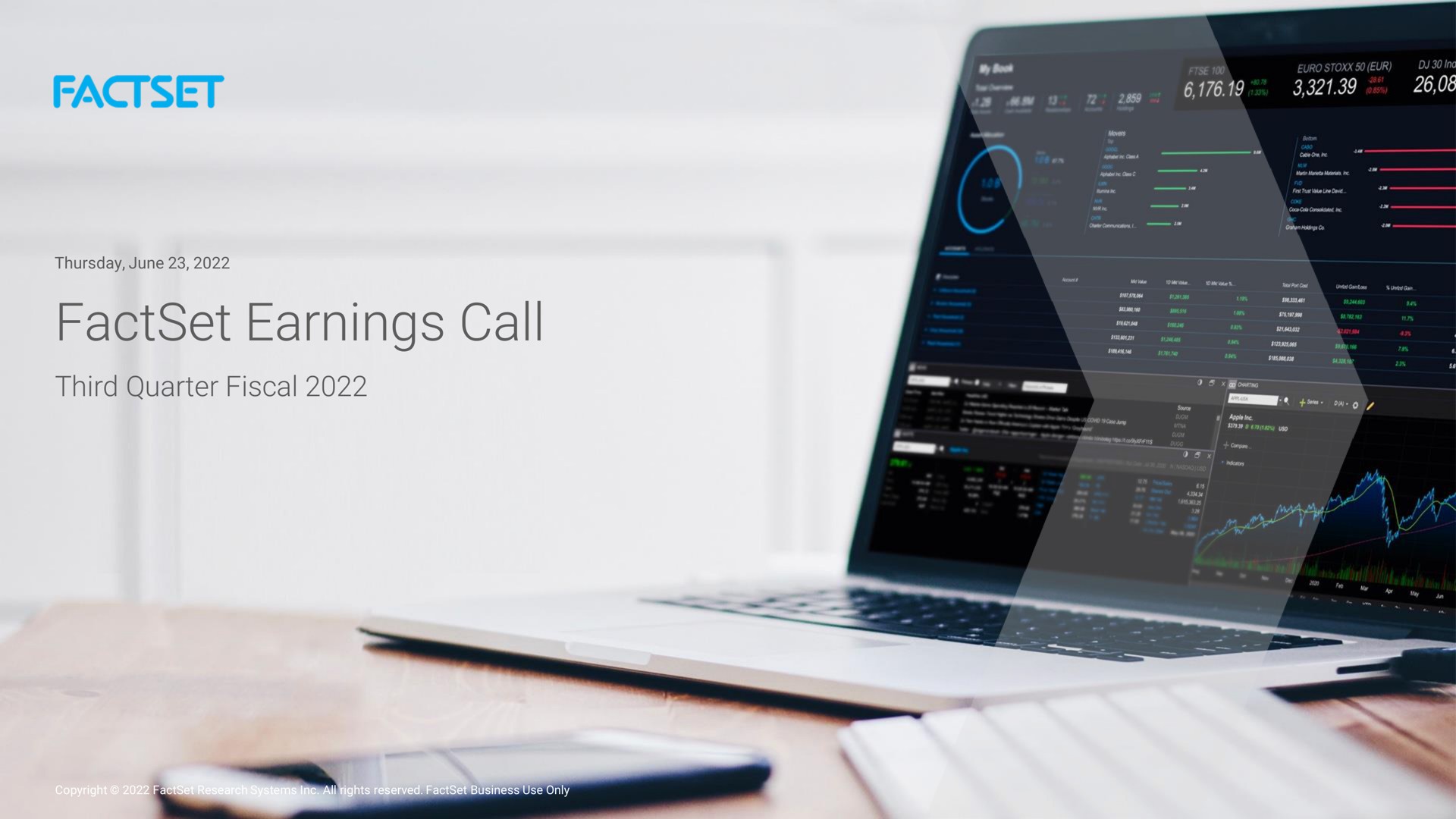 Factset — FactSet Earnings Call investment banking deck slide
