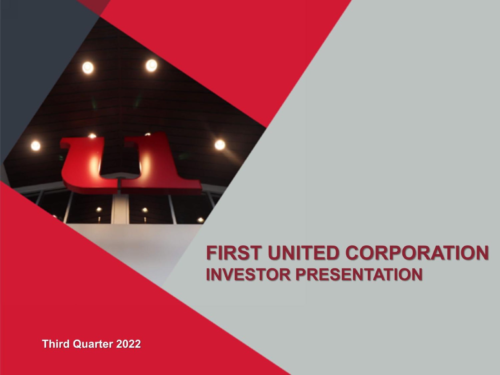 First United Corporation — First United Corporation Investor Presentation investment banking deck slide
