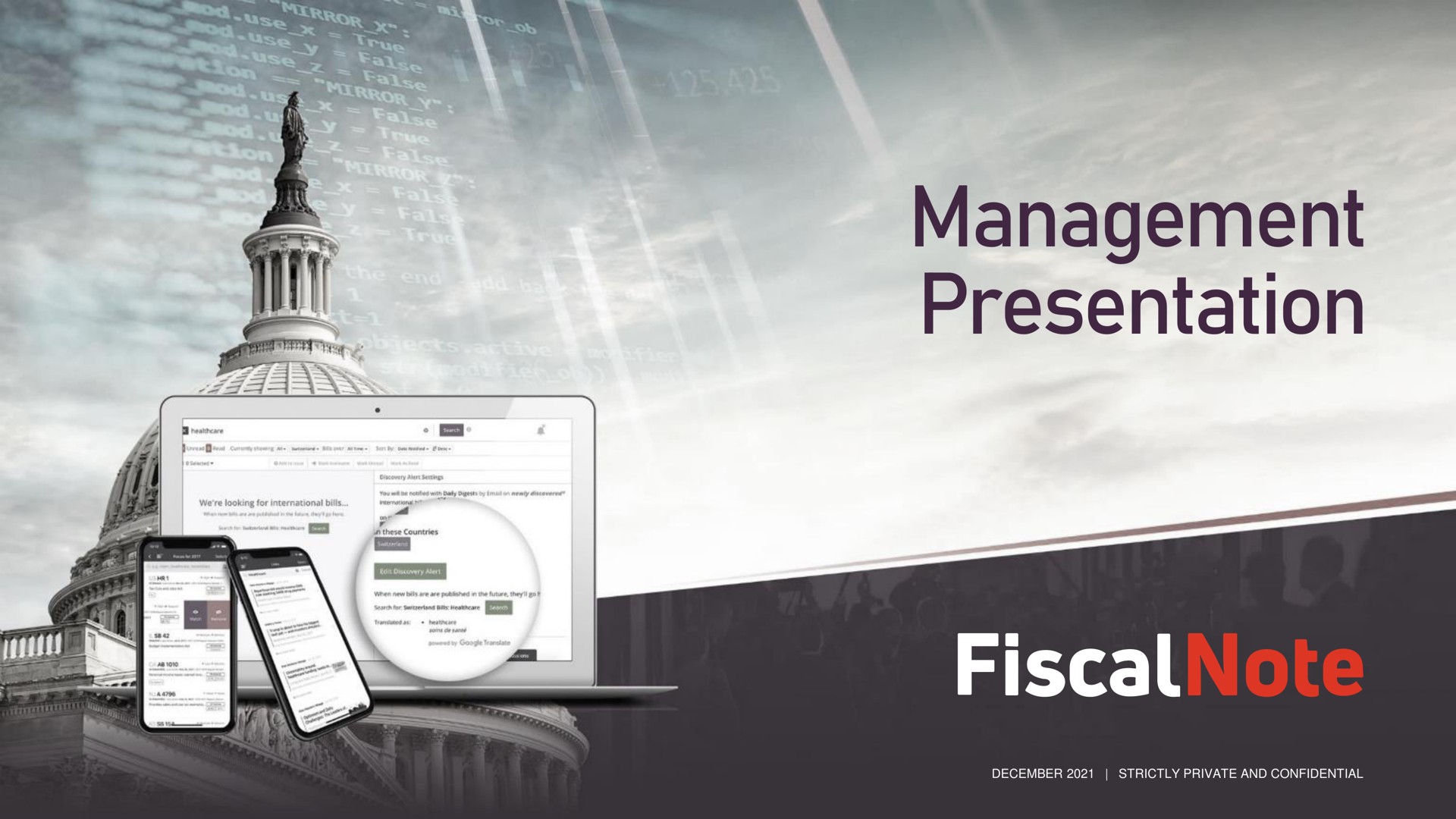 Fiscalnote — Management Presentation investment banking deck slide