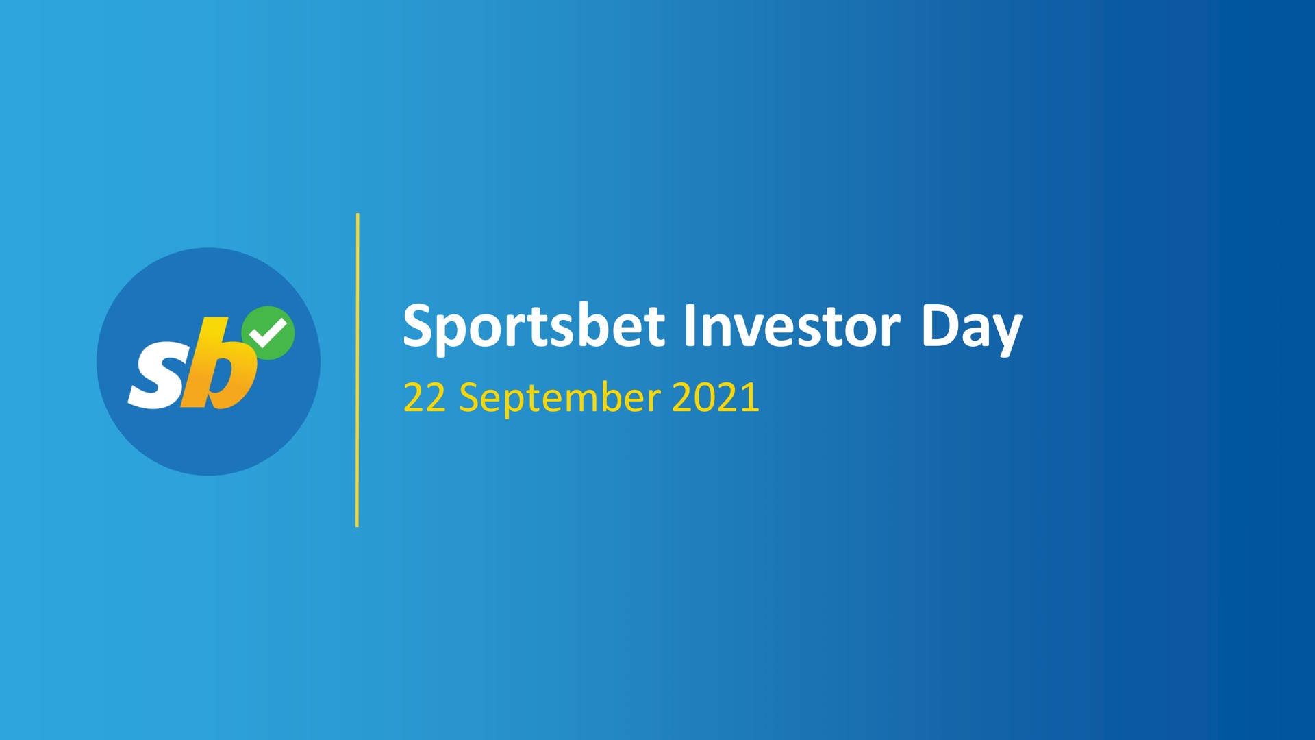 Flutter — Sportsbet Investor Day investment banking deck slide