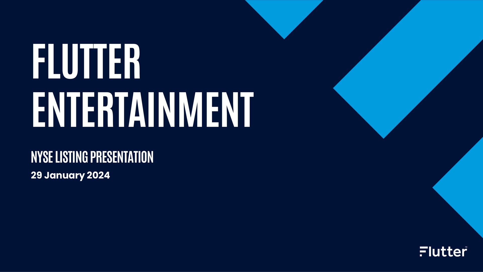 Flutter — Flutter Entertainment investment banking deck slide