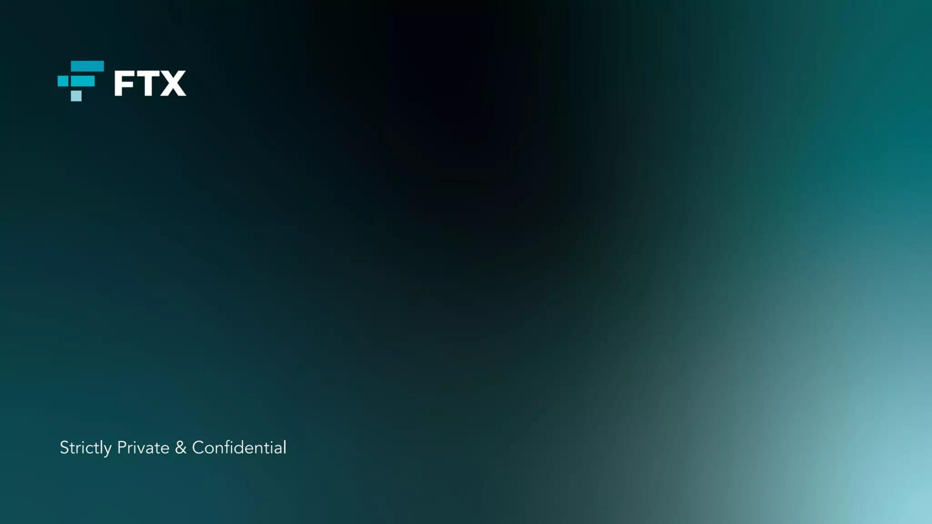Ftx Trading — cover slide investment banking deck slide