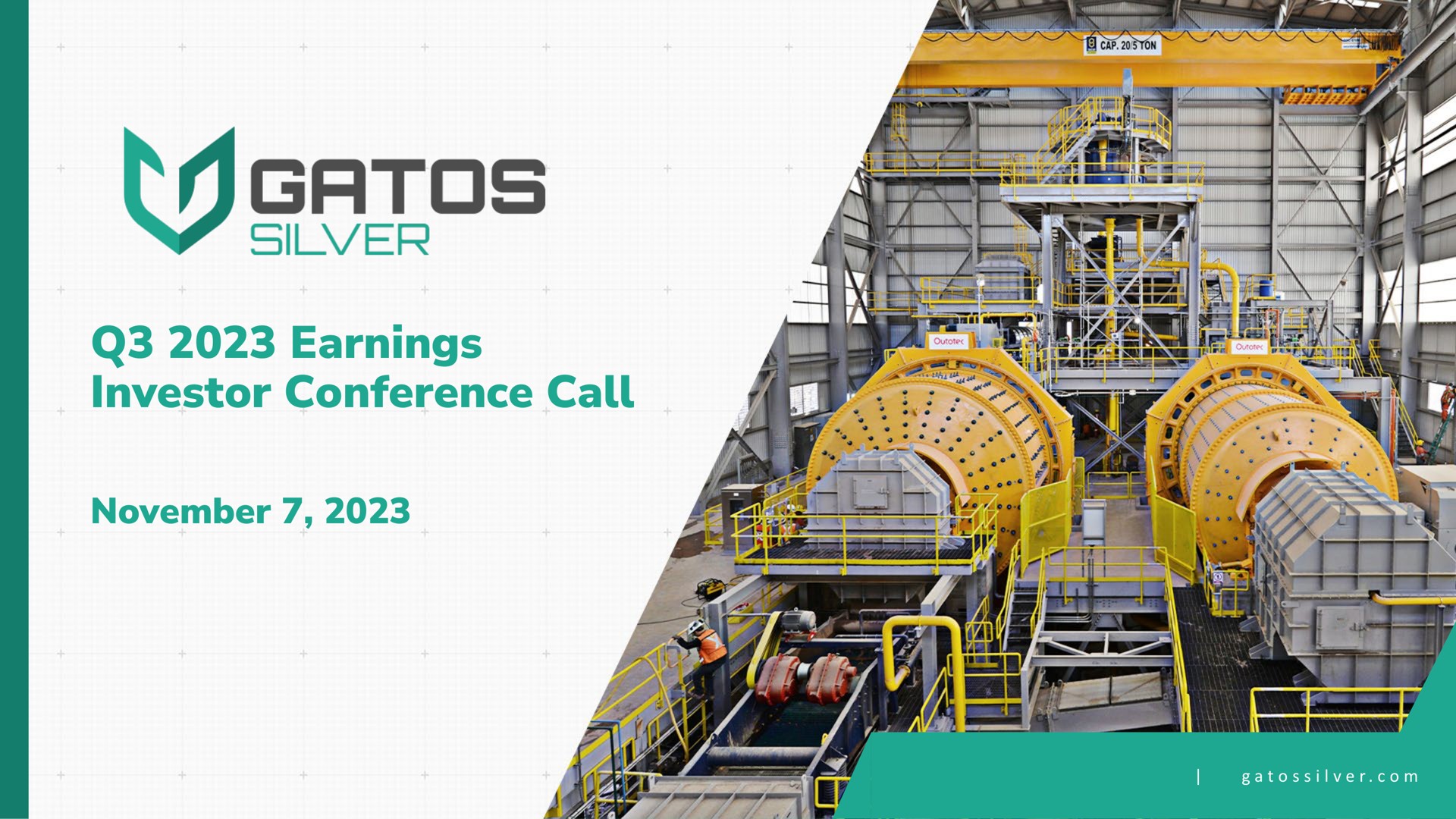 Gatos Silver — Q3 2023 Earnings Investor Conference Call investment banking deck slide