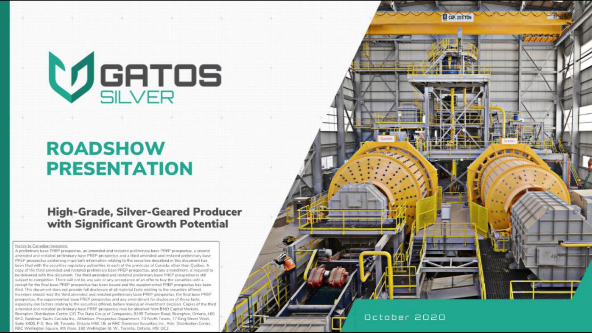Gatos Silver — Roadshow Presentation investment banking deck slide