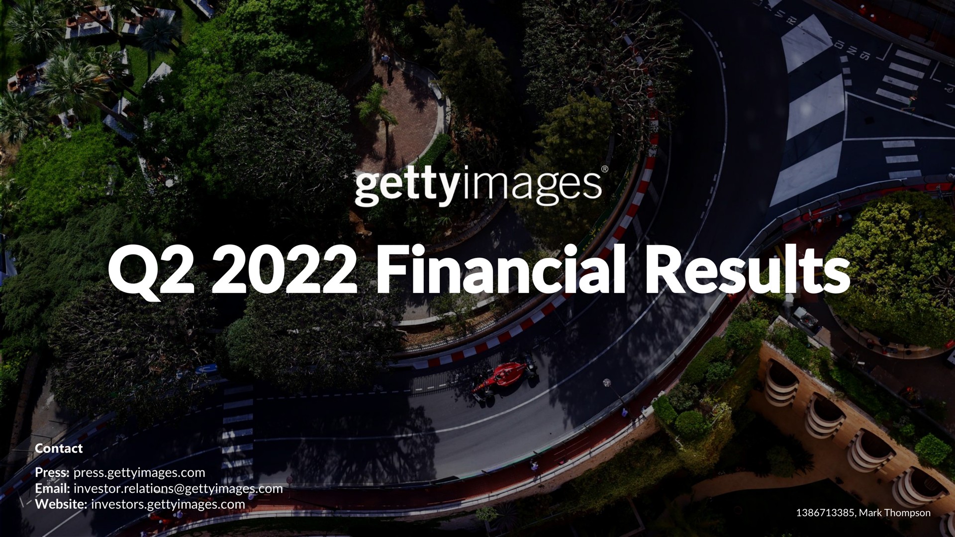 Getty — Q2 2022 Financial Results investment banking deck slide