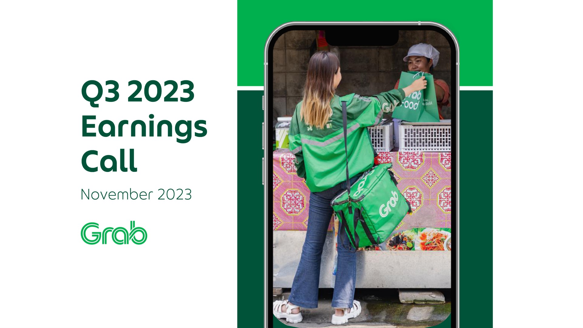 Grab — Q3 2023 Earnings Call investment banking deck slide