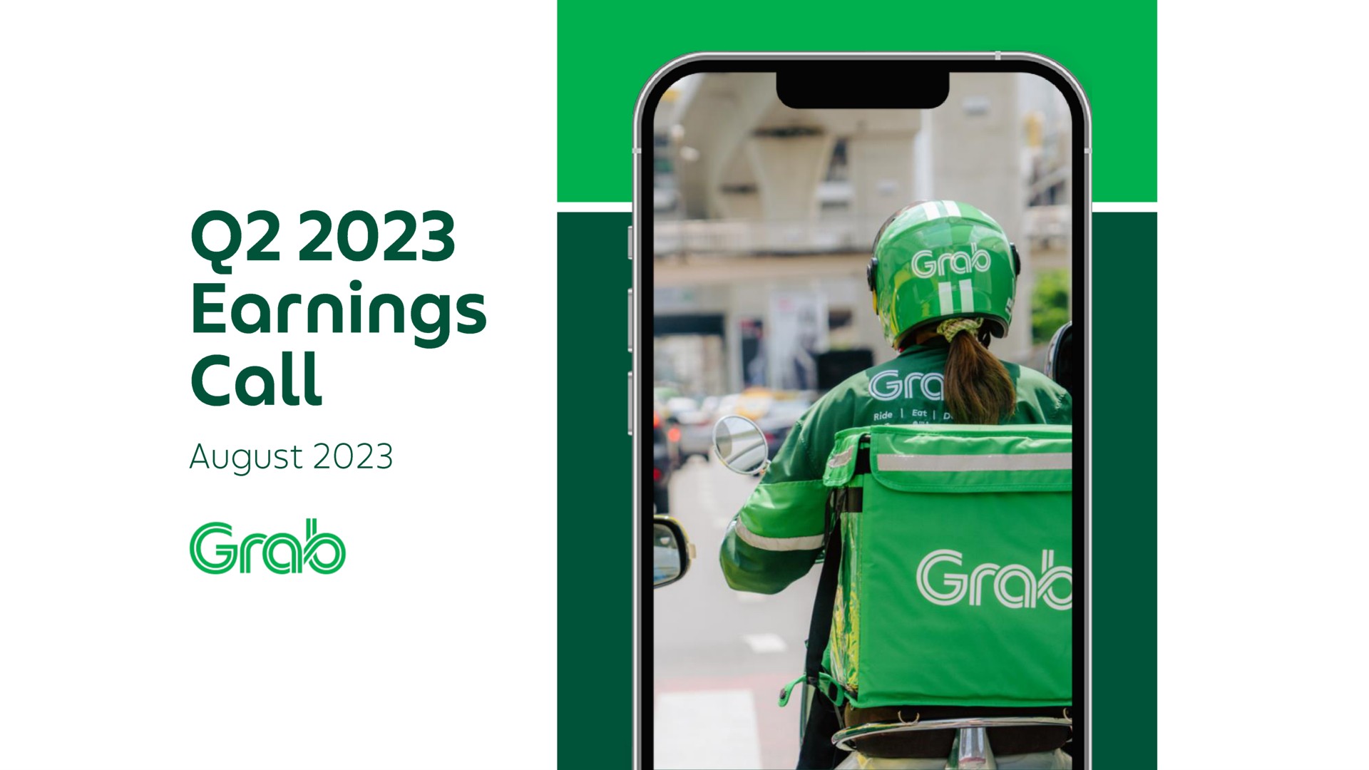 Grab — Q2 2023 Earnings Call investment banking deck slide
