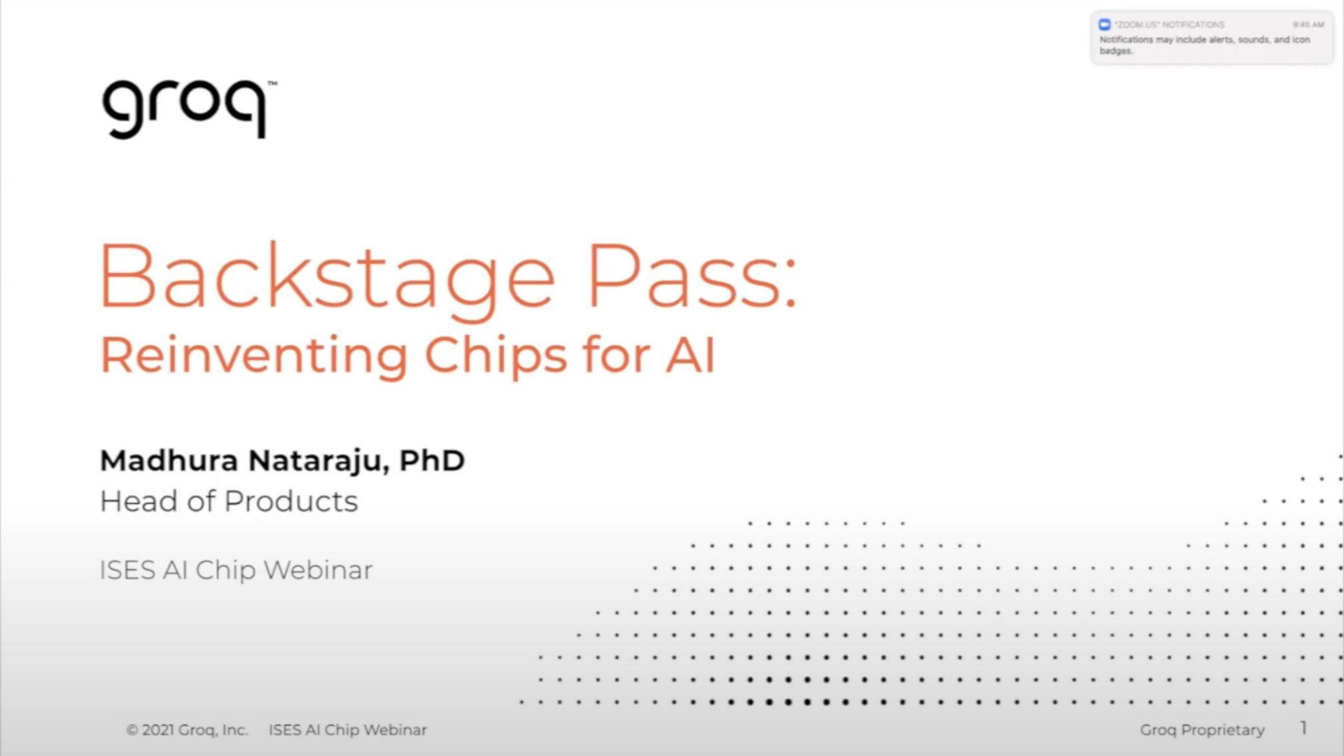 Groq — Backstage Pass: Reinventing Chips for AI investment banking deck slide