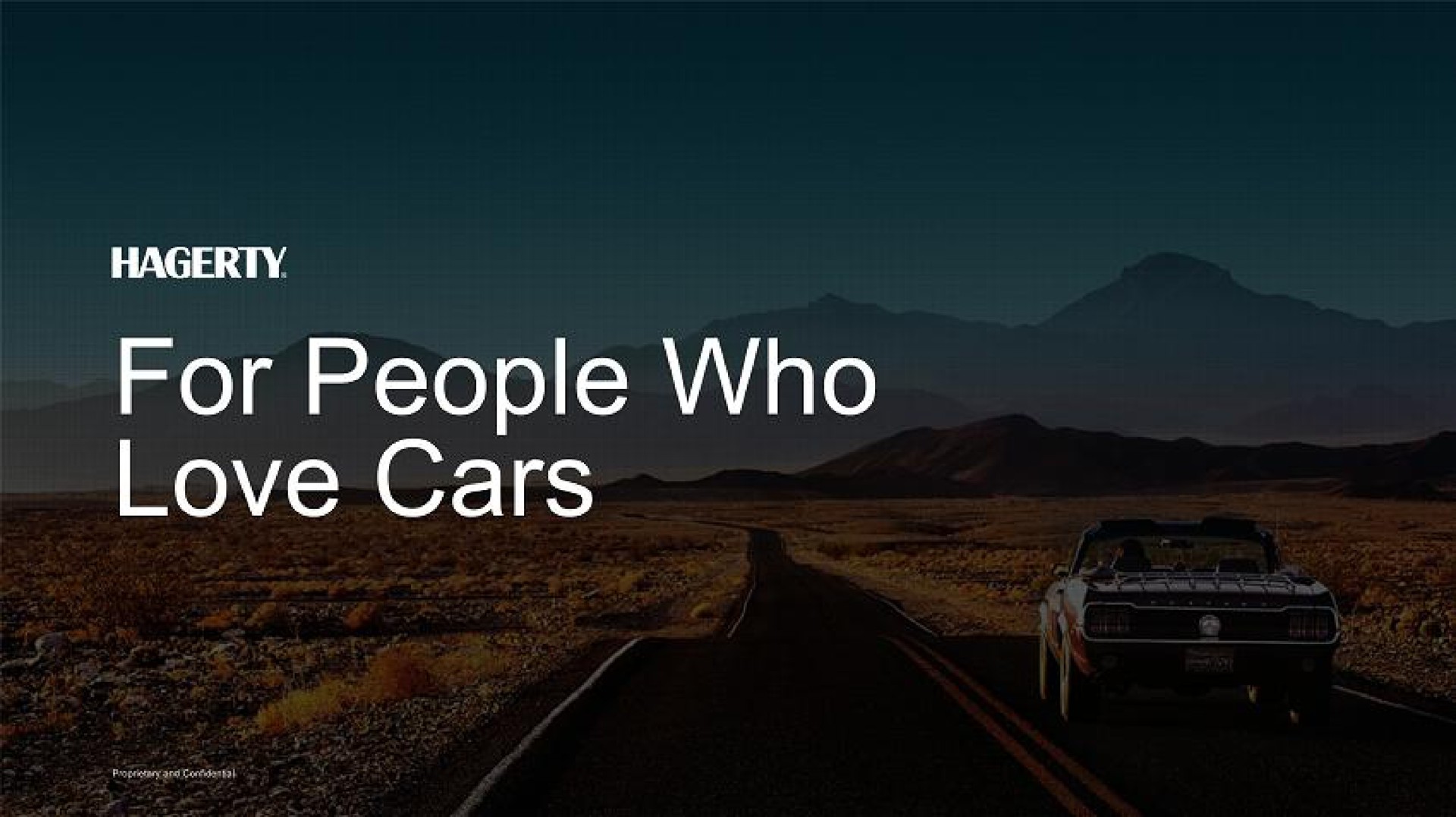 Hagerty — For People Who Love Cars investment banking deck slide