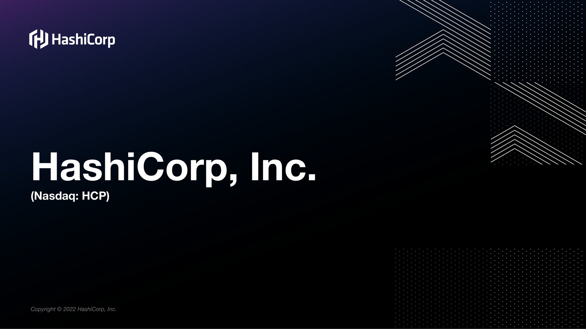 Hashicorp — HashiCorp, Inc. investment banking deck slide