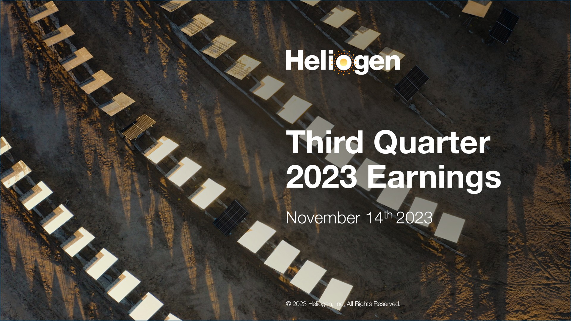 Heliogen — Third Quarter 2023 Earnings investment banking deck slide