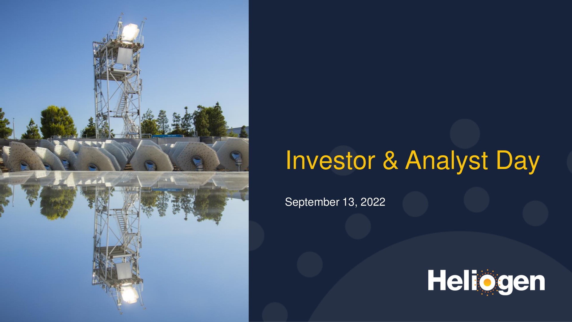 Heliogen — Investor & Analyst Day investment banking deck slide