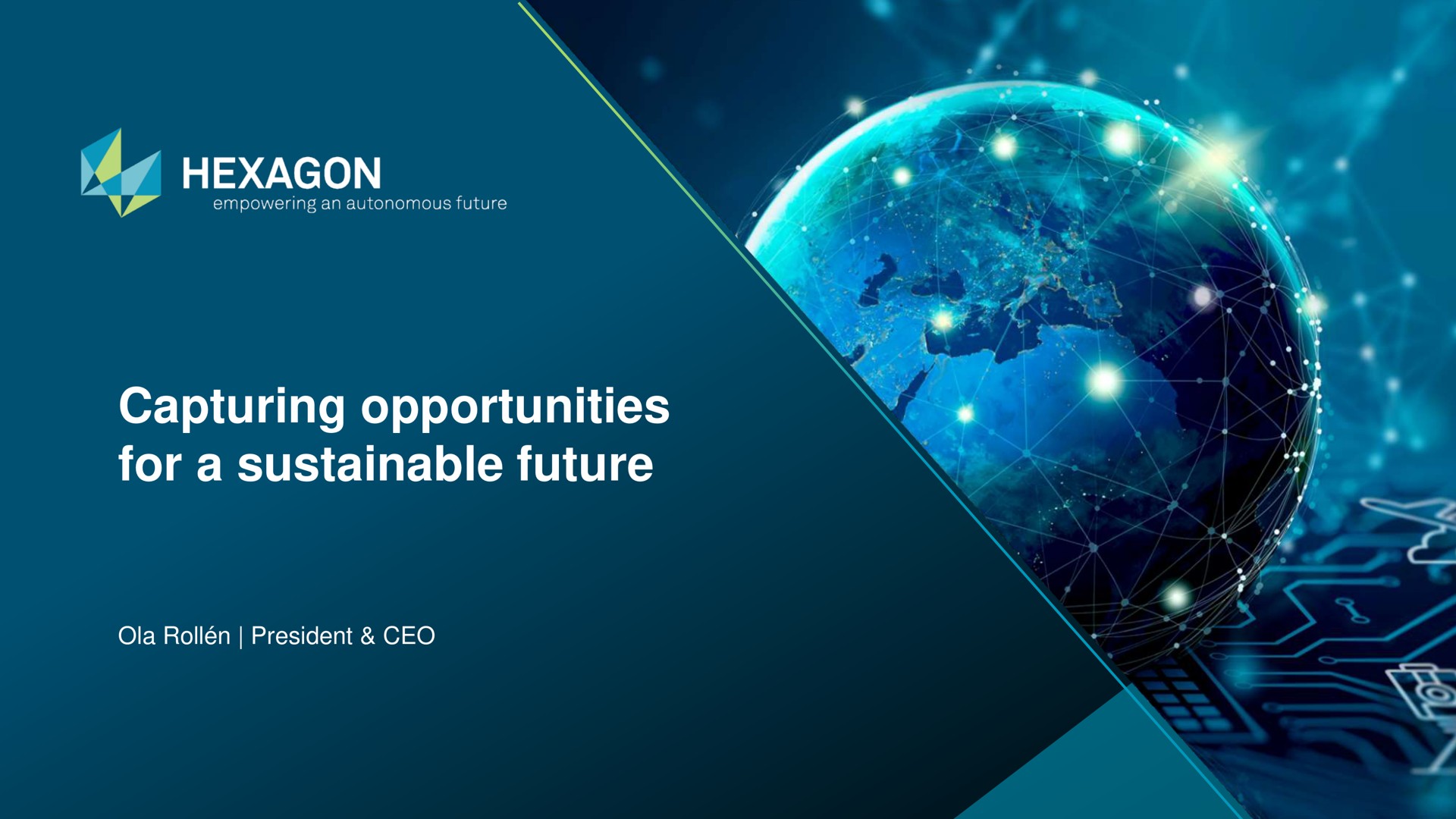 Hexagon — Capturing opportunities for a sustainable future investment banking deck slide