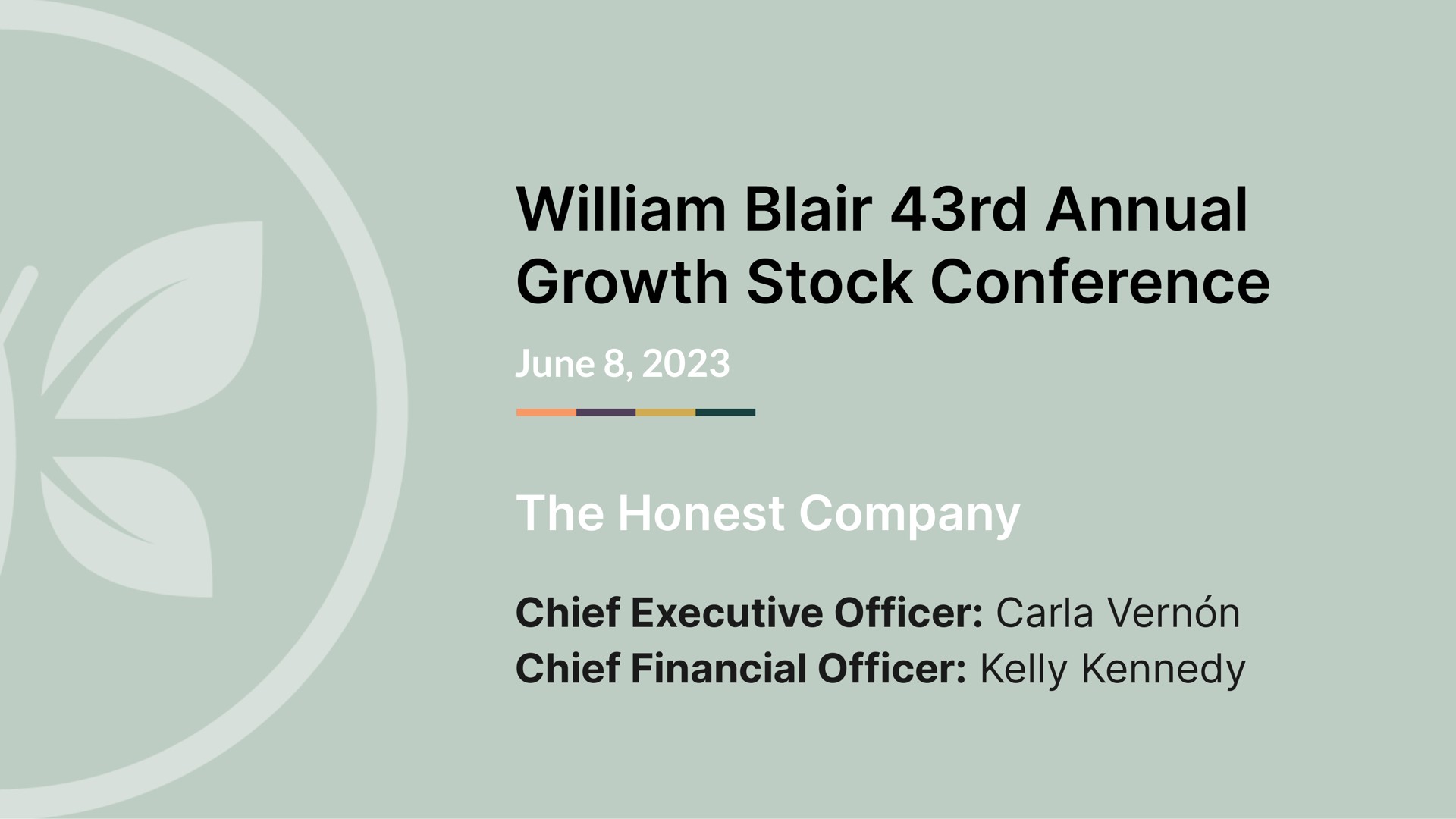 Honest — William Blair 43rd Annual Growth Stock Conference investment banking deck slide