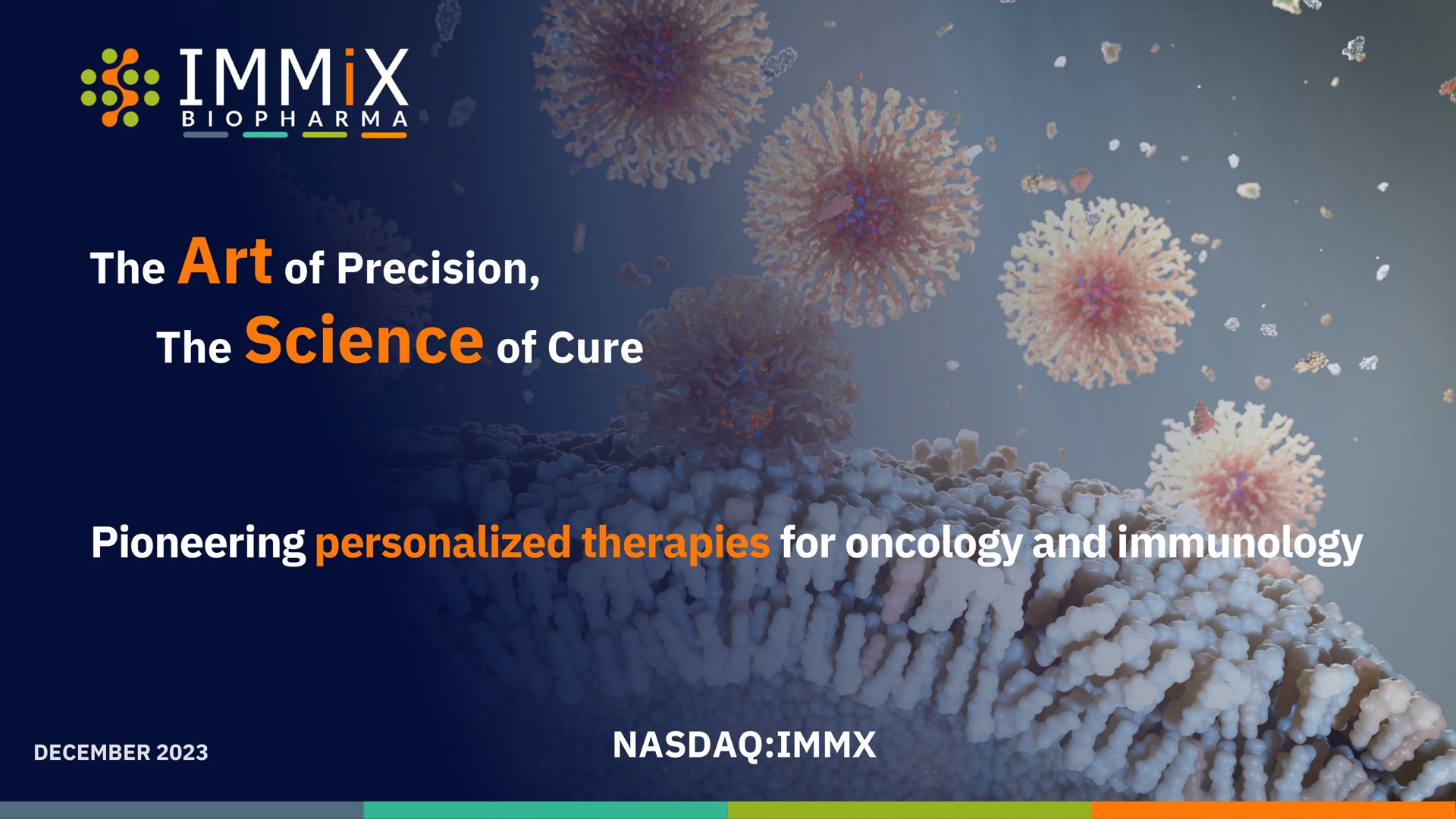 Immix Biopharma — Title Slide investment banking deck slide