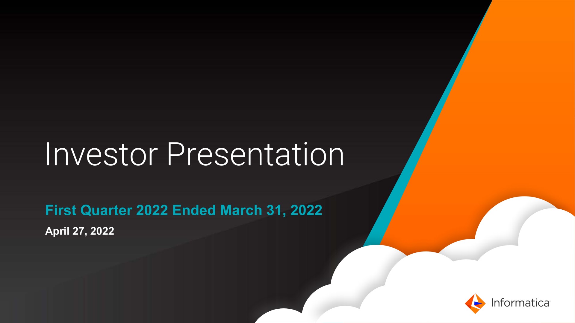 Informatica — Investor Presentation investment banking deck slide