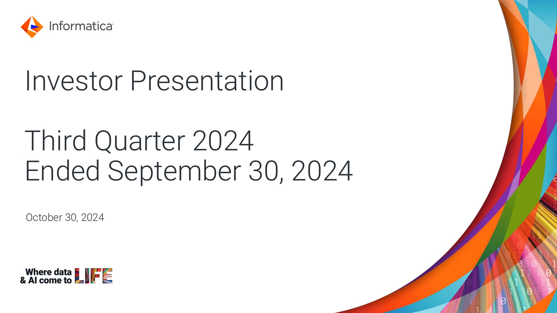 Informatica — Investor Presentation investment banking deck slide