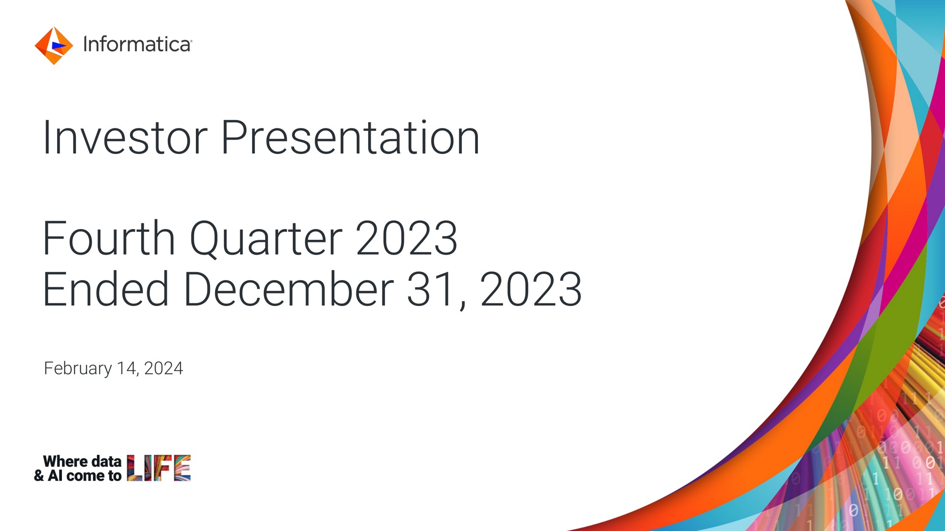 Informatica — Investor Presentation investment banking deck slide