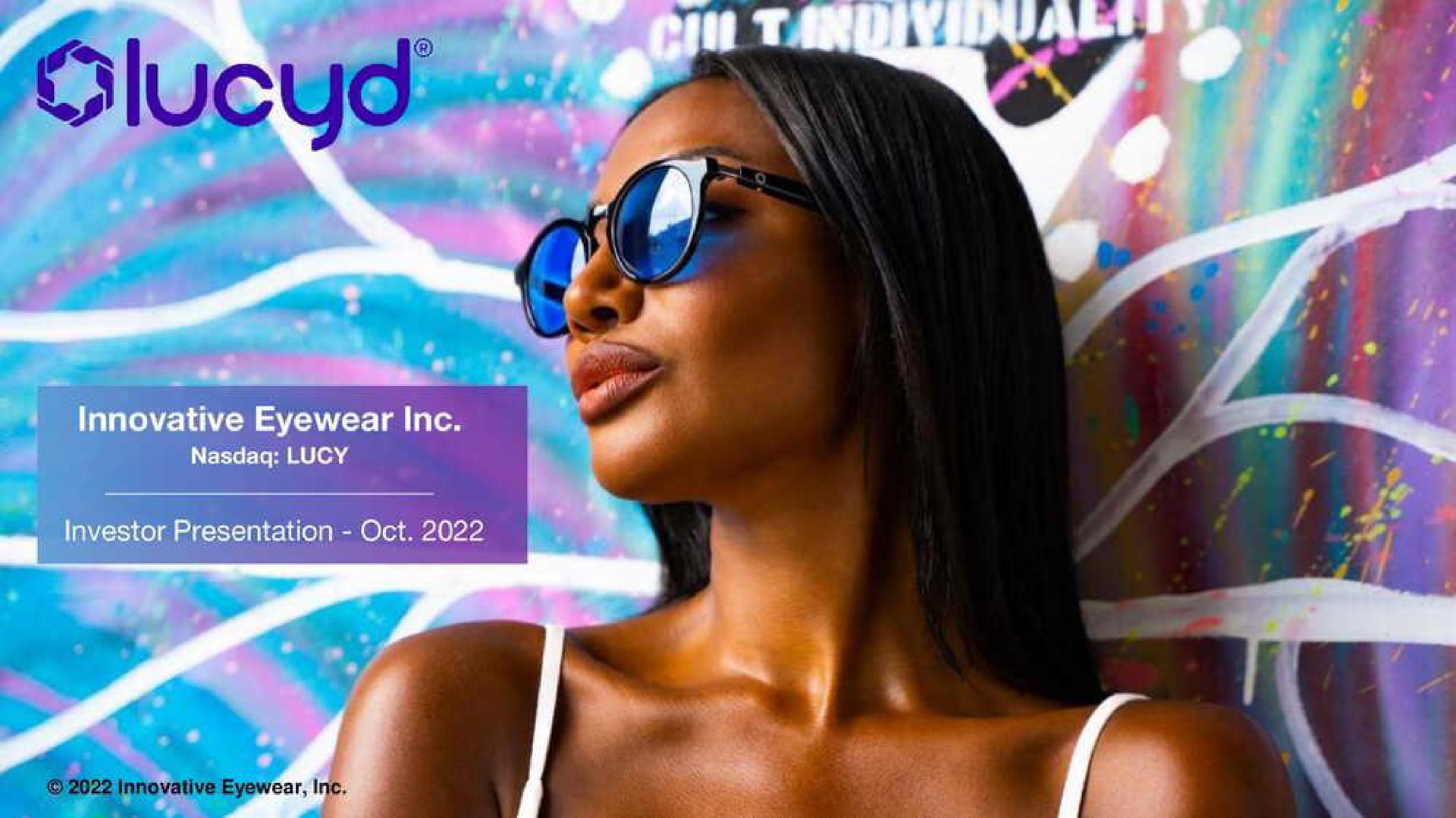 Innovative Eyewear — Cover Slide investment banking deck slide