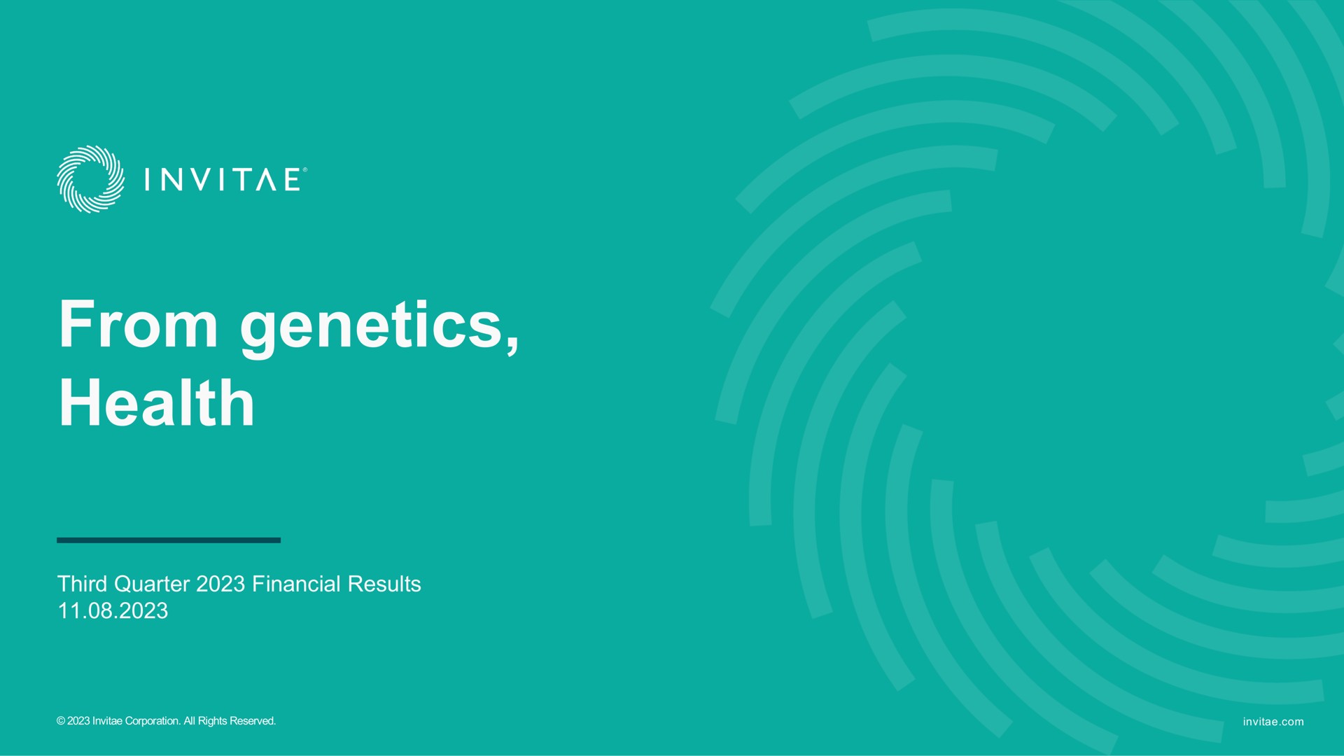 Invitae — From genetics, Health investment banking deck slide