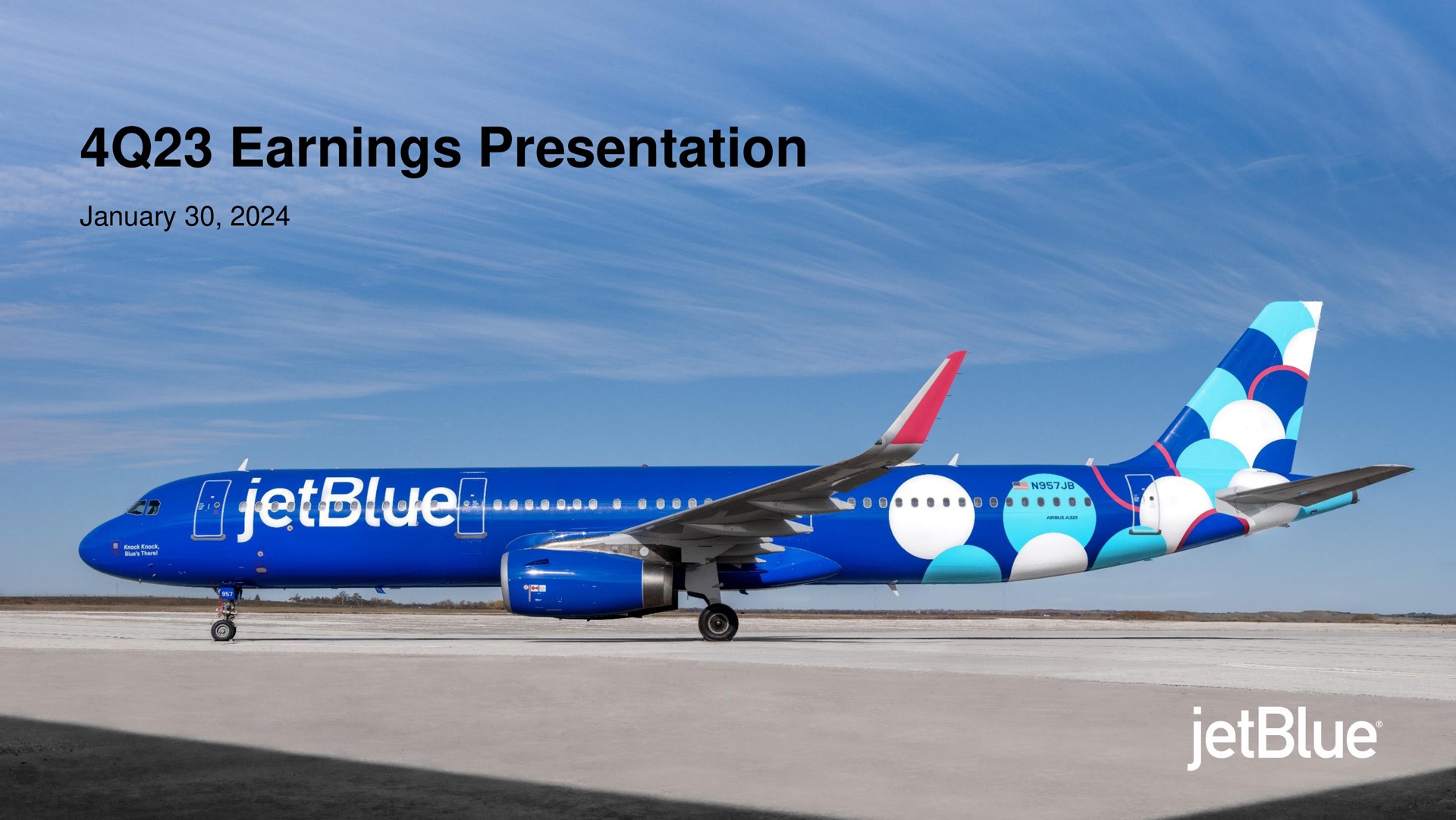 Jetblue — 4Q23 Earnings Presentation investment banking deck slide