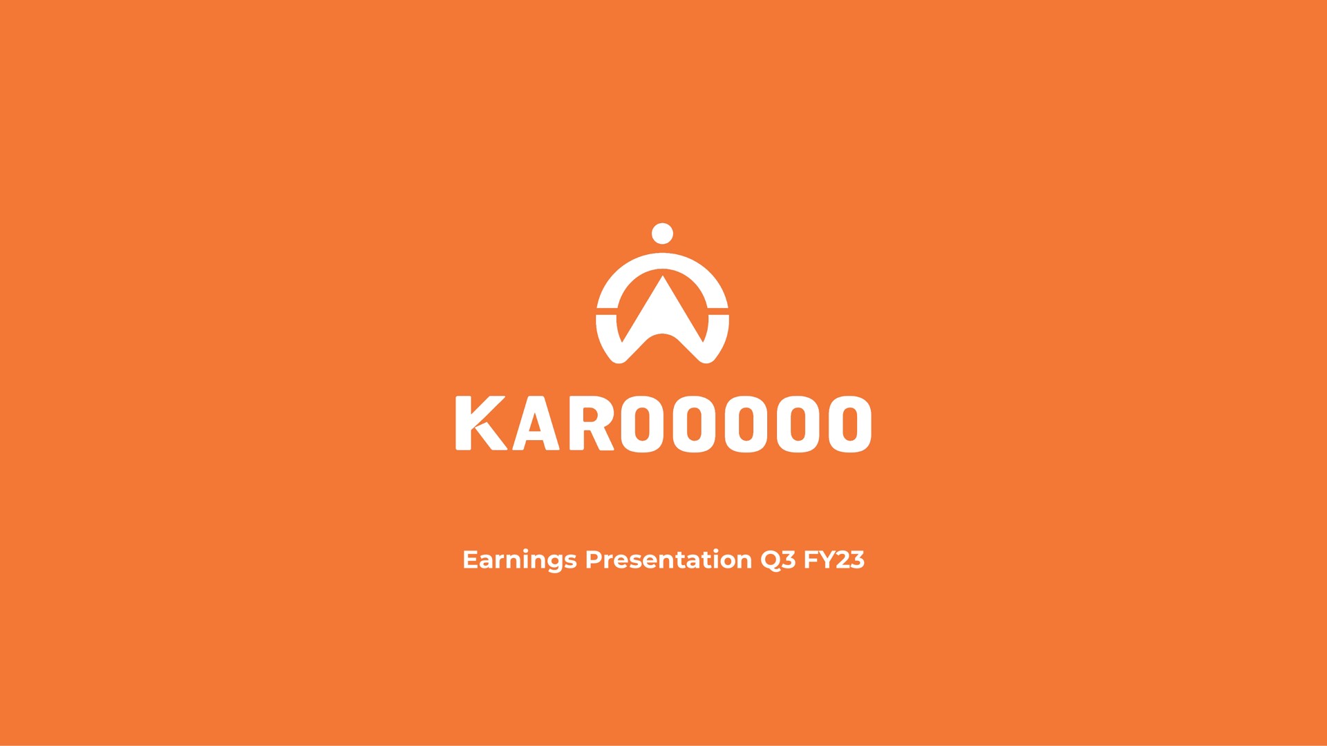 Karooooo — Cover Slide investment banking deck slide