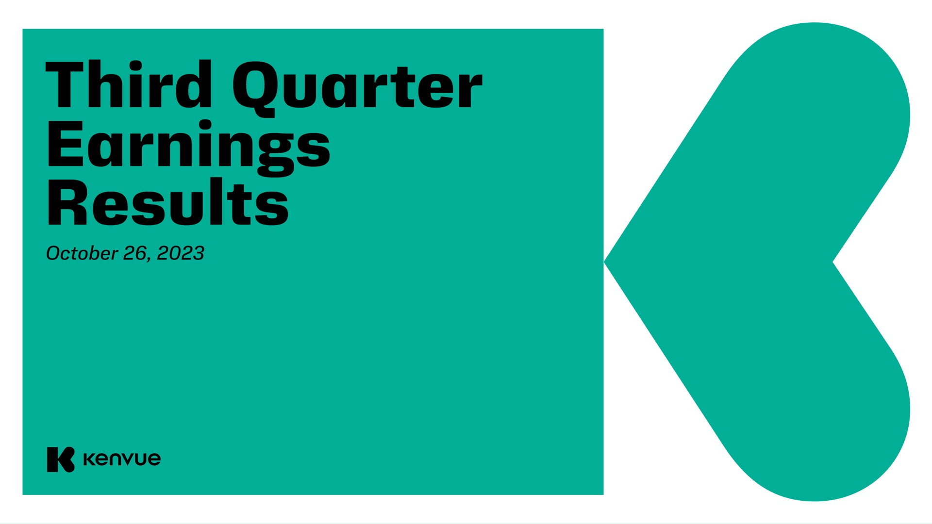Kenvue — Third Quarter Earnings Results investment banking deck slide