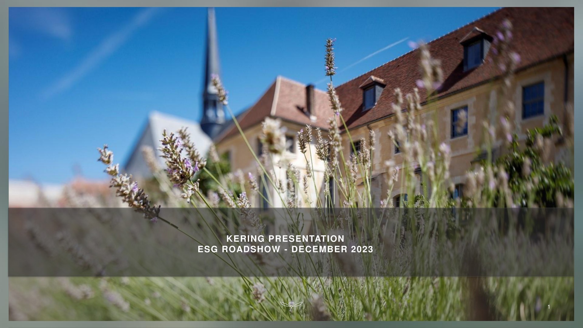 Kering — Title Slide investment banking deck slide