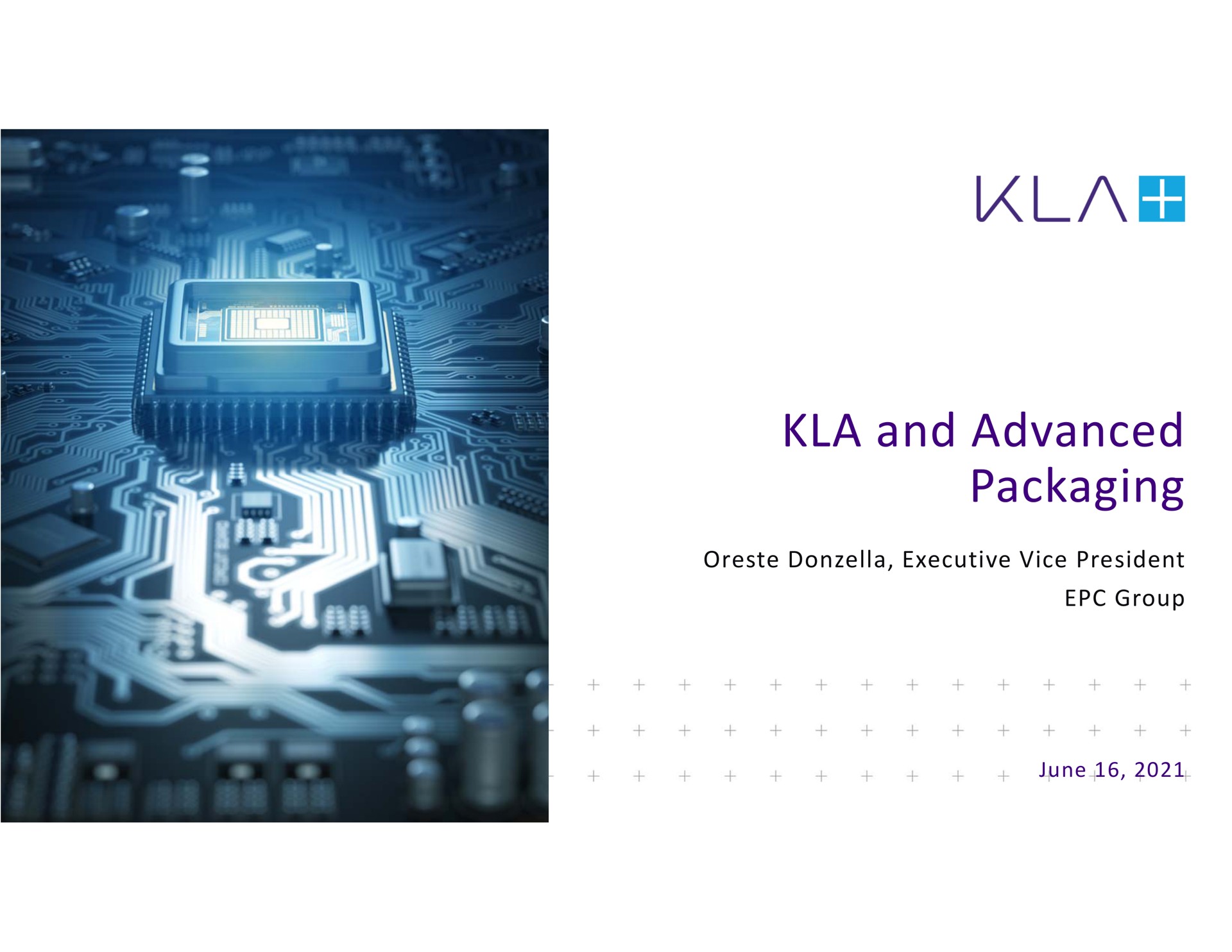 Kla — KLA and Advanced Packaging investment banking deck slide
