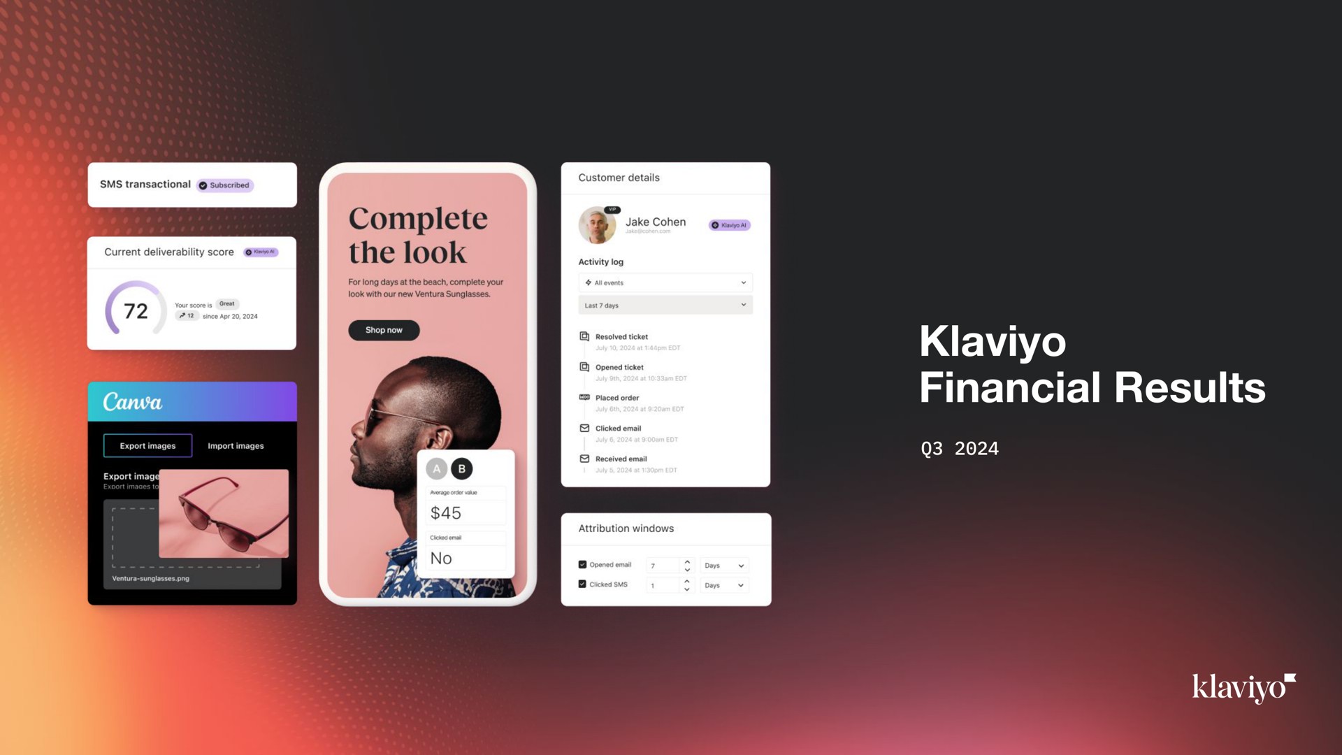 Klaviyo — Klaviyo Financial Results investment banking deck slide