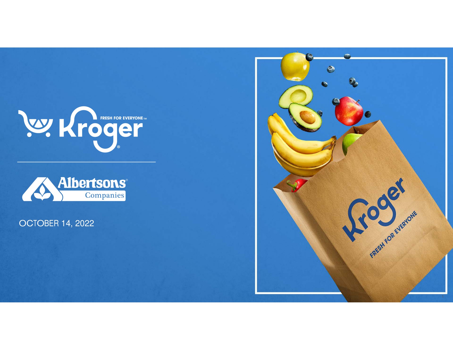 Kroger — Title Slide investment banking deck slide