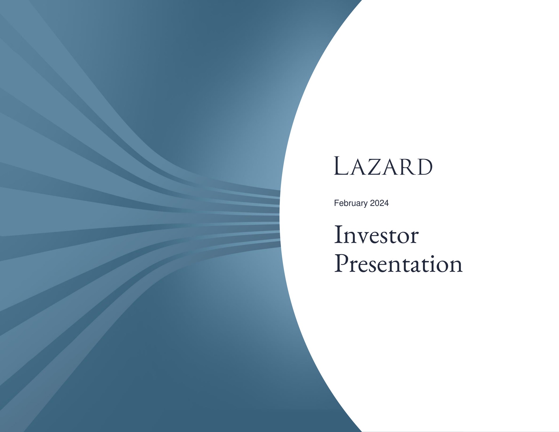 Lazard investment banking deck slide