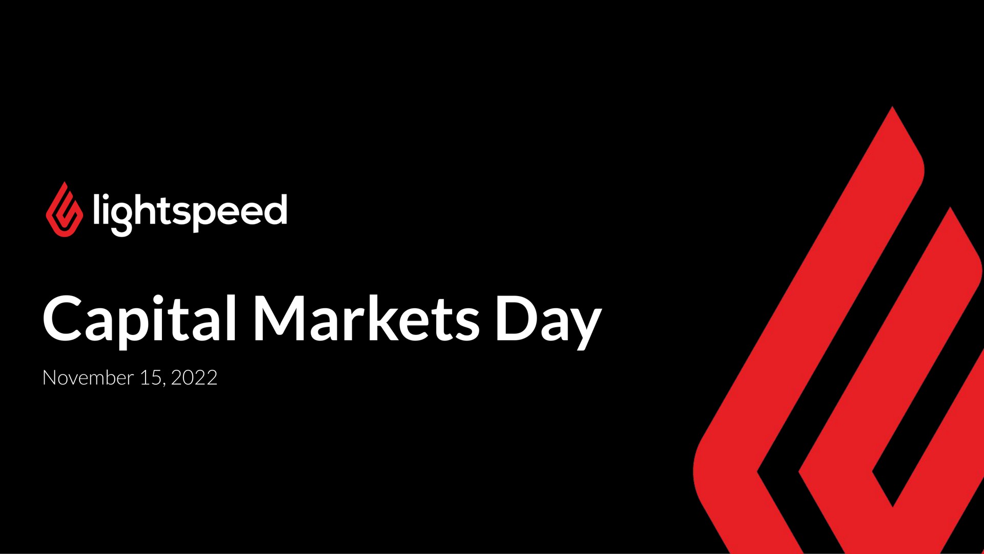 Lightspeed — Capital Markets Day investment banking deck slide