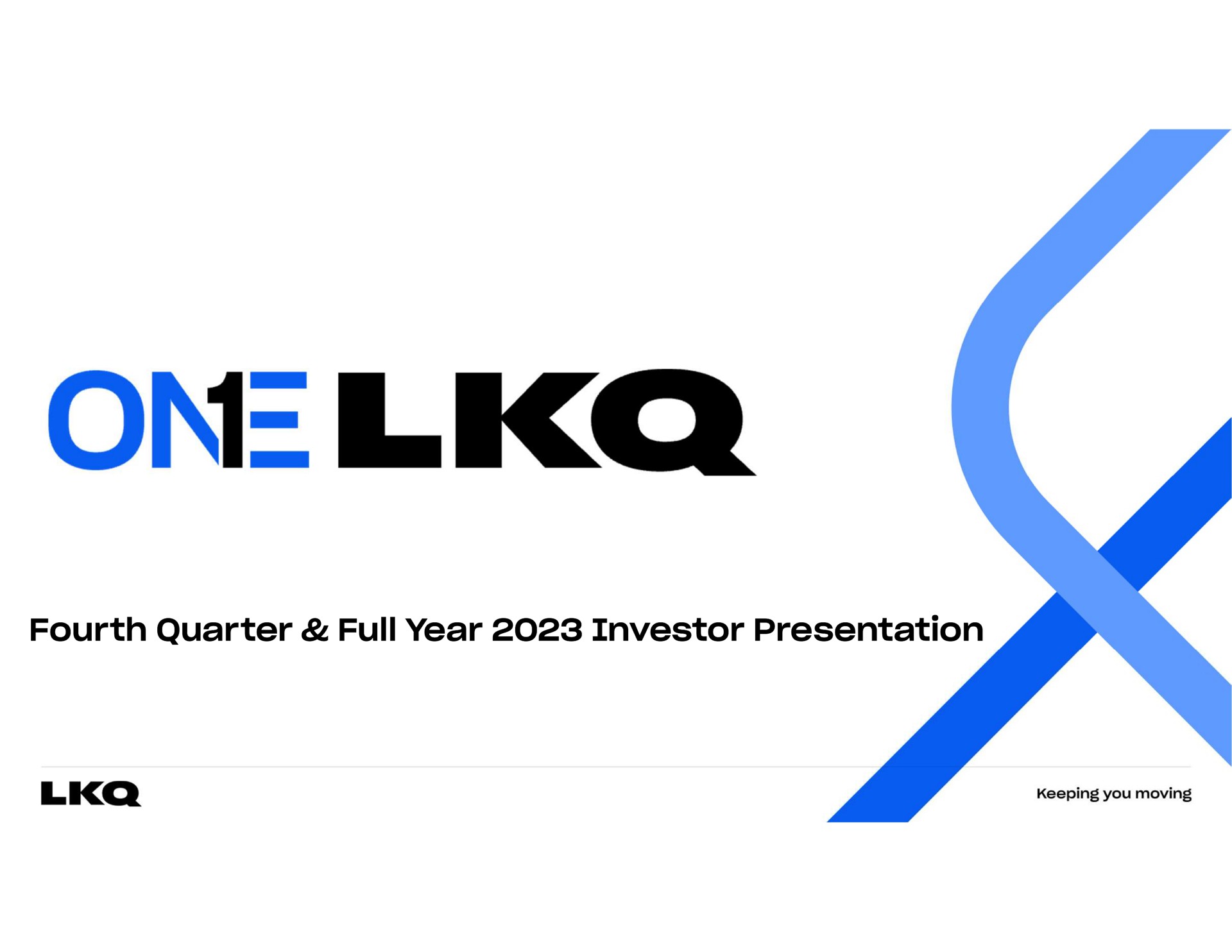 Lkq — One Lkq investment banking deck slide