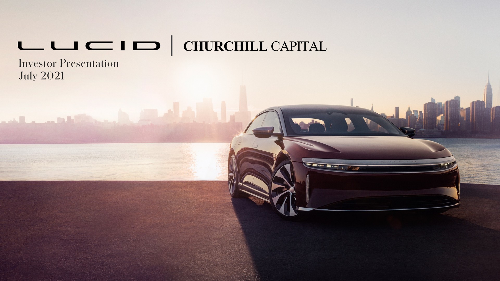 Lucid Motors — Cover Slide investment banking deck slide