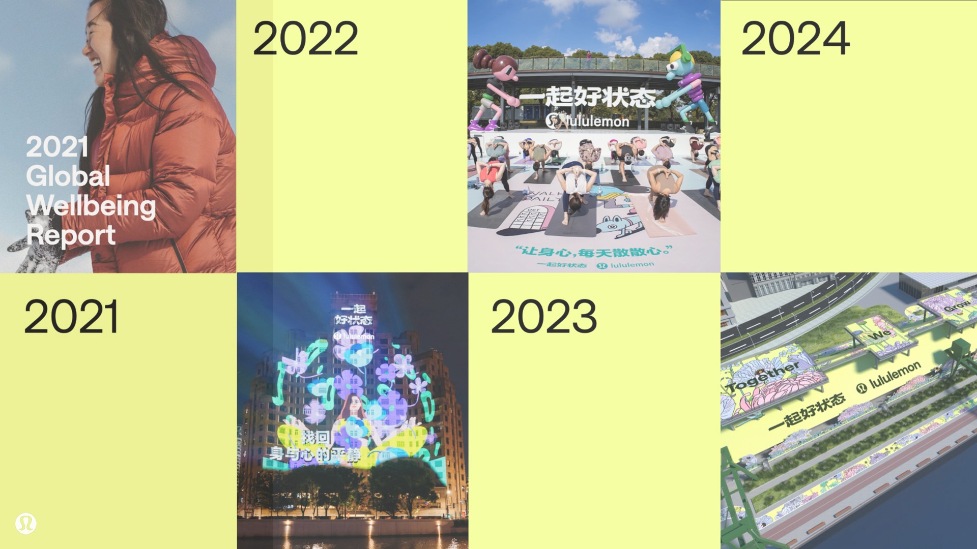 Timeline slide 90 from Lululemon — Shanghai Analyst Meeting 2024